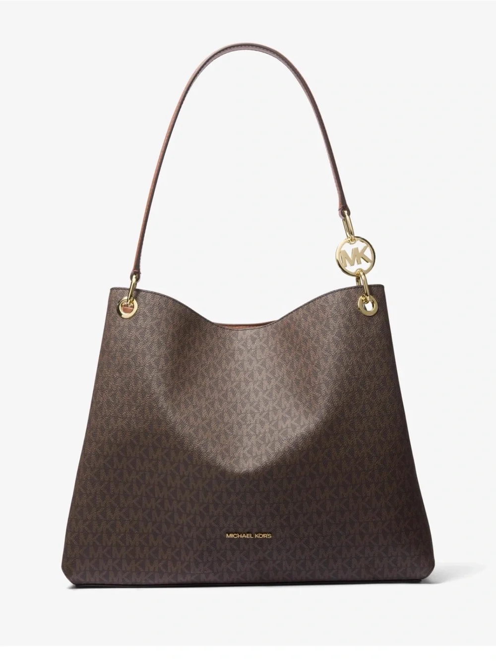 Michael Kors Brown MK Signature Shoulder Tote